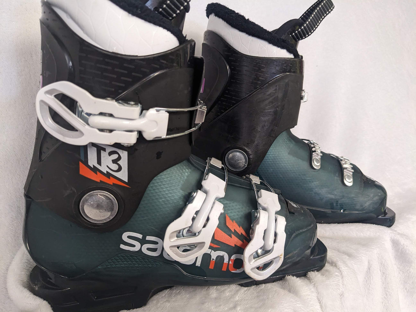 Salomon T3 Ski Boots Size 23.5 Color Green Condition Used