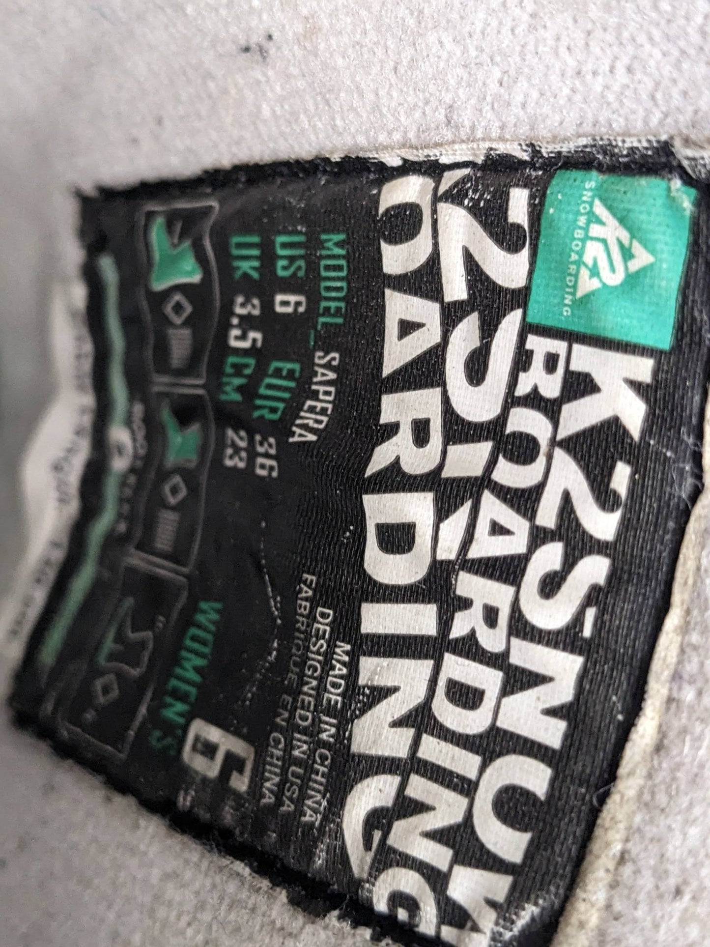K2 Sapera Boa Women's Snowboard Boots Size 6 Color White Condition Used