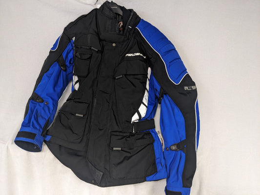 Fieldsheer Touring Insulated Motorcycle Jacket Coat Size Small Color Blue Condition Used