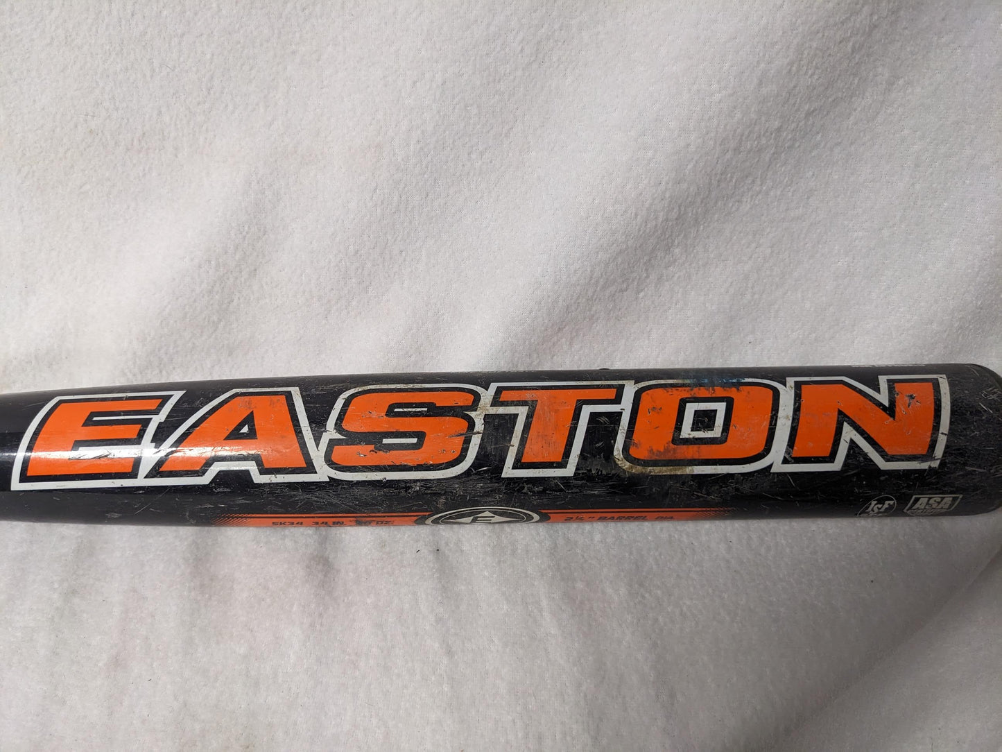 Easton Cyclone ASA Certified Official Softball Bat Size 34 In 30 Oz Orange Used USSSA