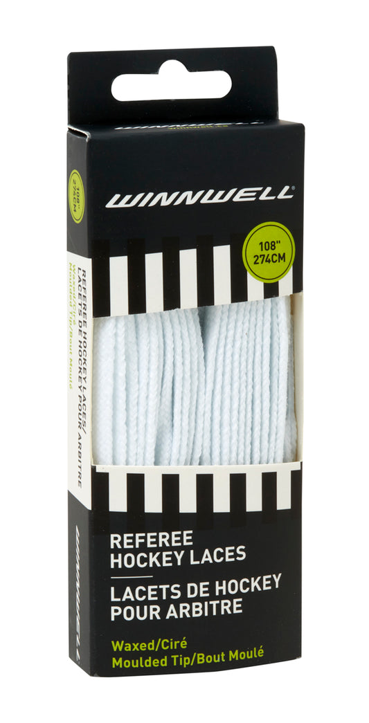 Winnwell Referee Hockey Waxed/Moulded Tip Laces New
