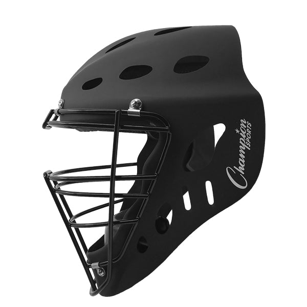 Champion Hockey Style Catcher's Helmet Black New