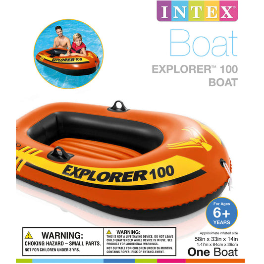 Intex Explorer 100 Boat, New Orange, Size: 1 Person, Intex