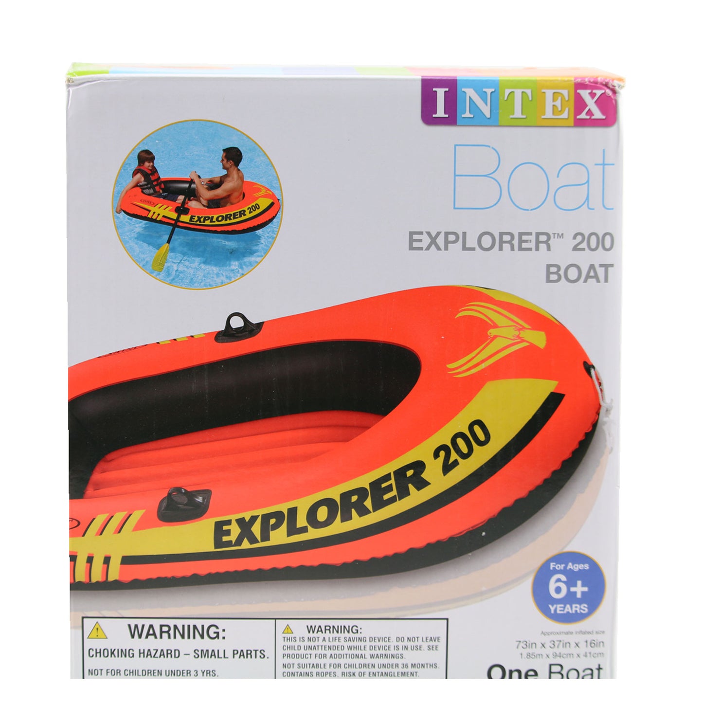 Intex Explorer 200 Boat, New Orange, Size: 2 Person, Intex